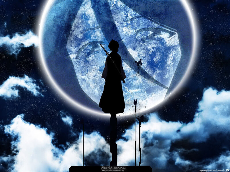 Silhouette of a warrior under a moon