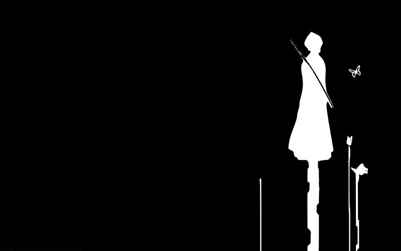 silhouette of a warrior with sword