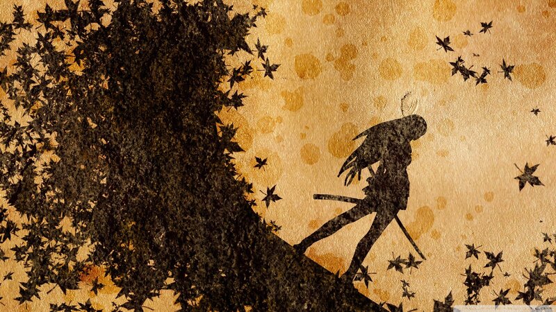 silhouette of a warrior with sword