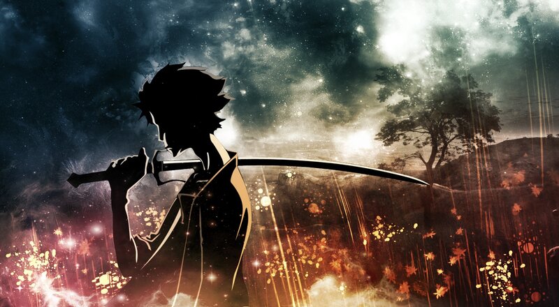 Silhouette of a warrior with sword