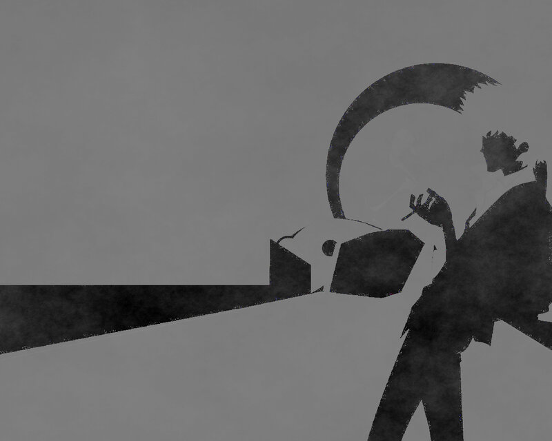 silhouette of a warrior with sword