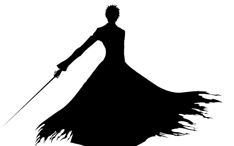 silhouette of a warrior with sword