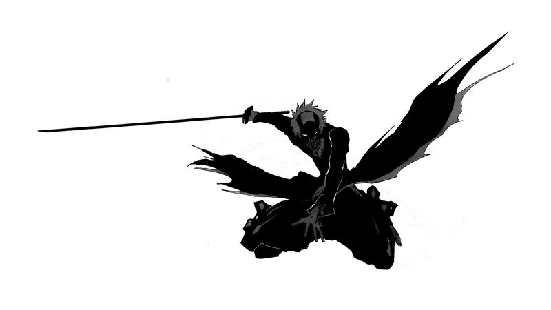 silhouette of a warrior with sword