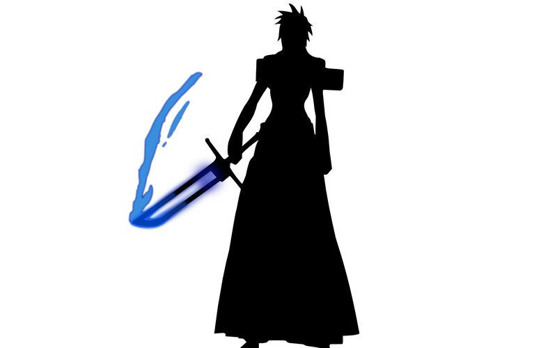 silhouette of a warrior with sword
