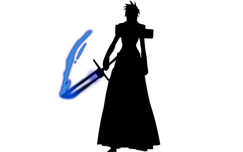 silhouette of a warrior with sword
