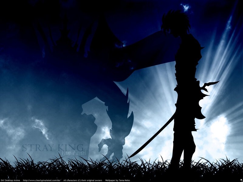 Silhouette of a warrior with sword