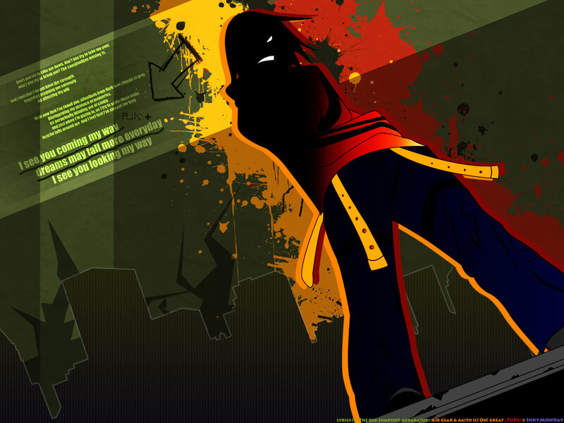 Silhouette of a warrior with text