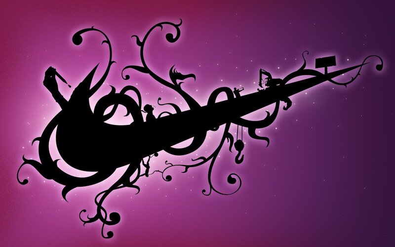 Silhouette of a whimsical flying object
