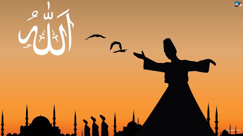 Silhouette of a whirling dervish