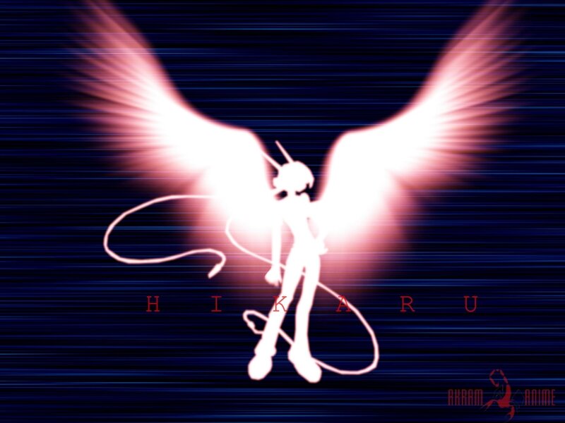 Silhouette of a Winged Figure — Blue