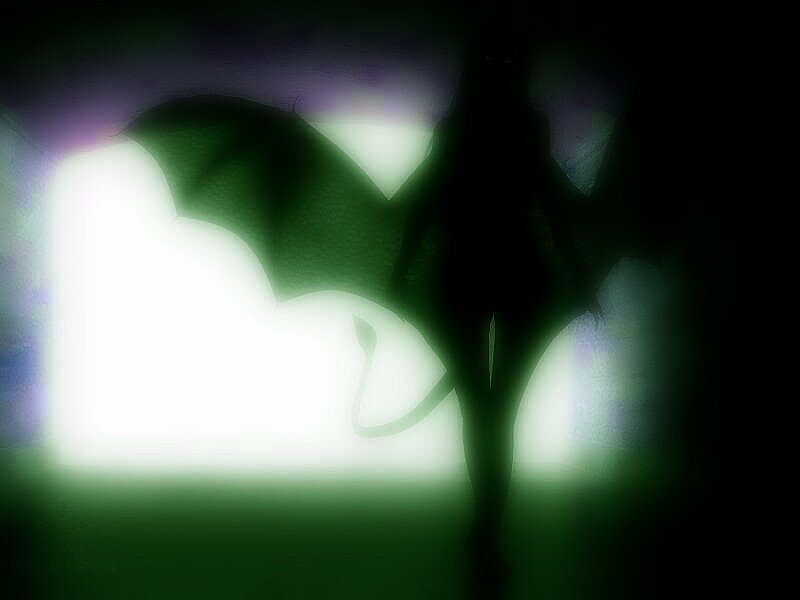 Silhouette of a Winged Figure — Green