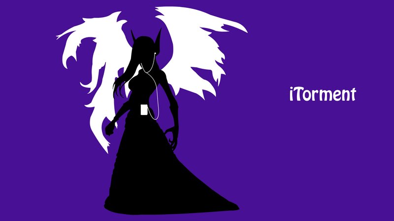 Silhouette of a Winged Figure — Purple