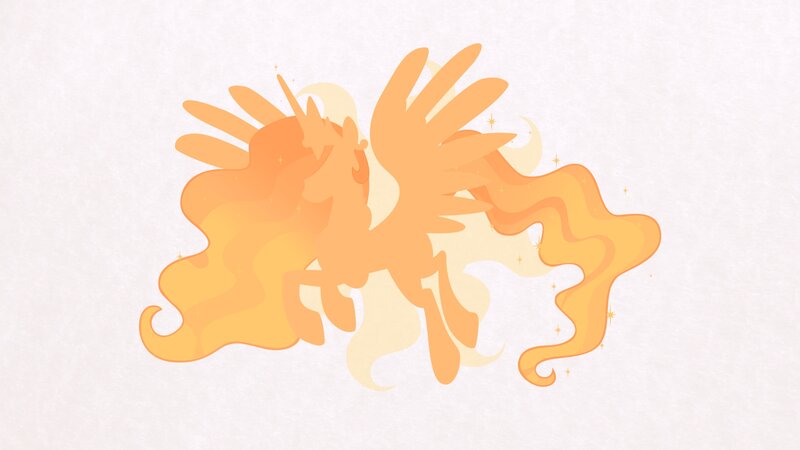 Silhouette of a Winged Pony — Orange