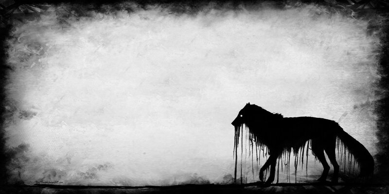 Silhouette of a Wolf — Black, Dark