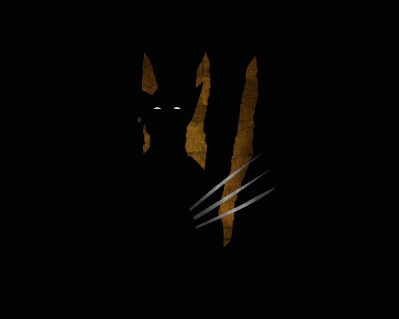 Silhouette of a Wolf — Black