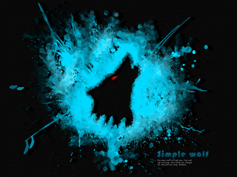 Silhouette of a Wolf — Blue