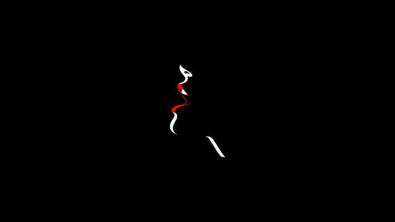Silhouette of a Woman — Black, Abstract, Minimalist