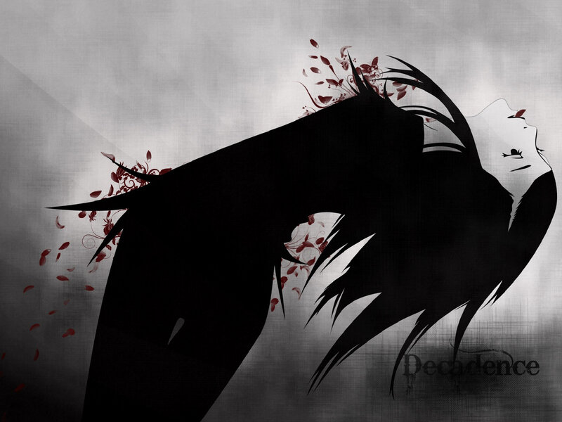 Silhouette of a Woman — Black, Dramatic, Digital Art