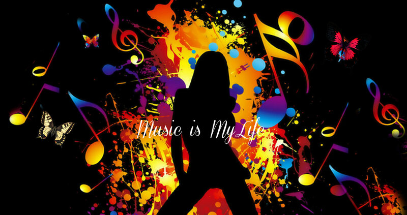 Silhouette of a Woman — Black, Vibrant, Digital Art, Music Notes