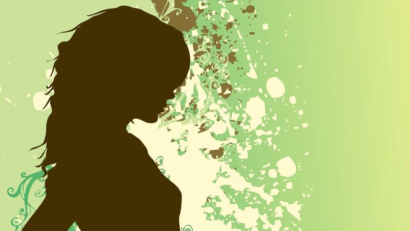 Silhouette of a Woman — Green, Calm