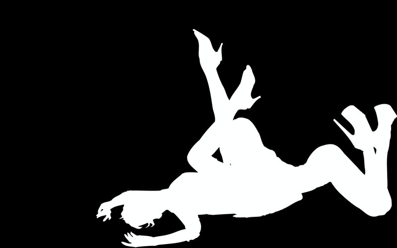 silhouette of a woman lying down