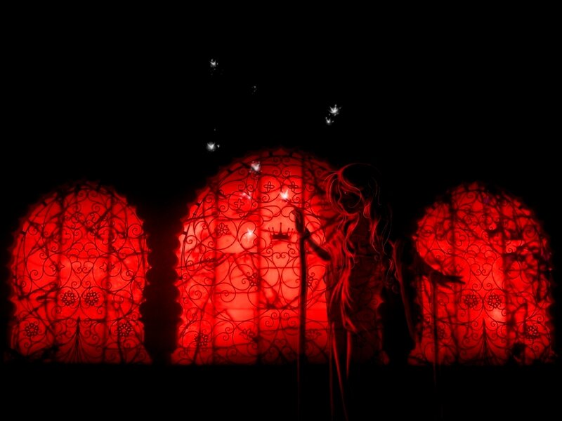 Silhouette of a Woman — Red, Dramatic, Night