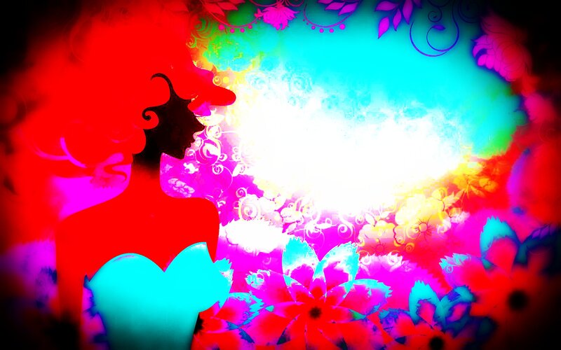 Silhouette of a Woman — Red, Vibrant, Colorful
