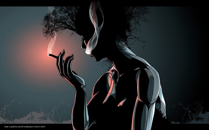 silhouette of a woman smoking