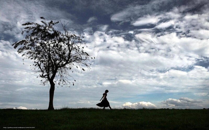 Silhouette of a woman walking