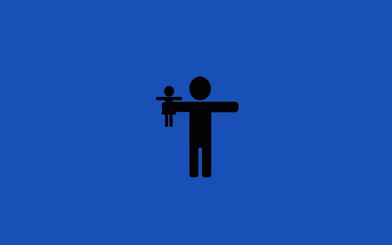 silhouette of adult and child