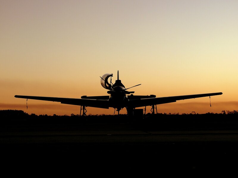 Silhouette of Airplane — Orange