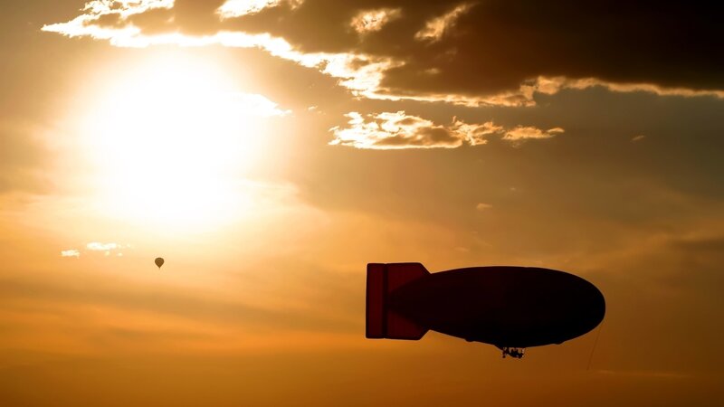 Silhouette of Airship — Sunset