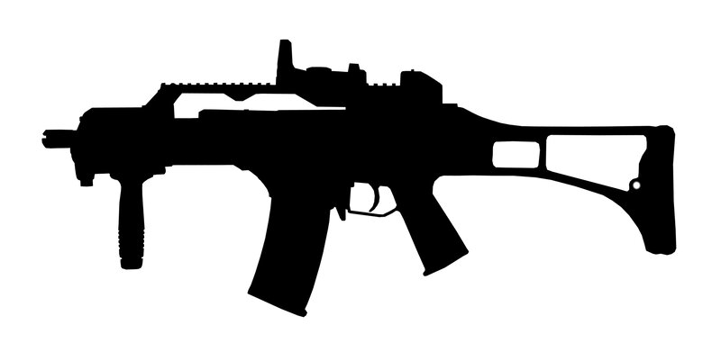 silhouette of an assault rifle