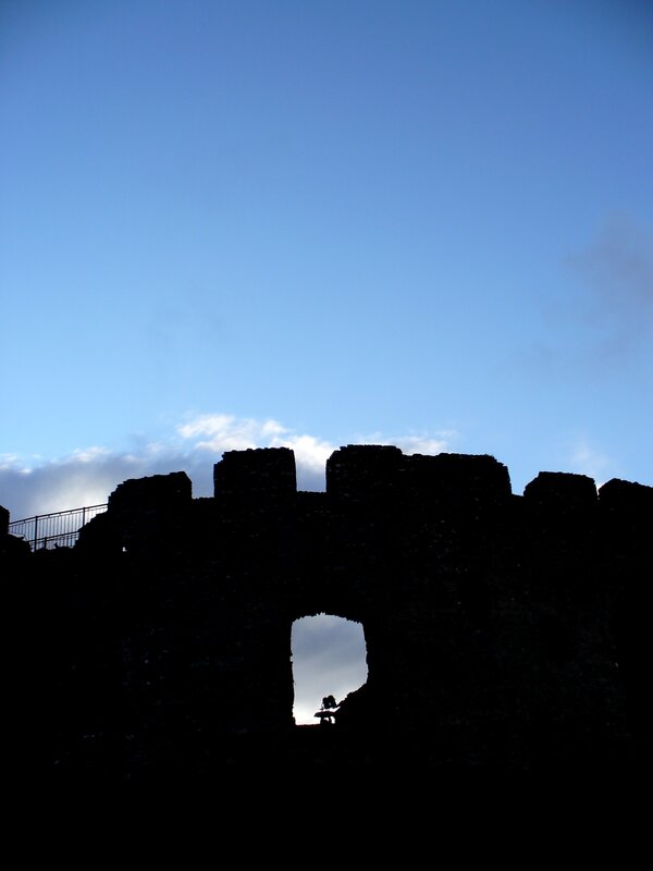 Silhouette of ancient ruins