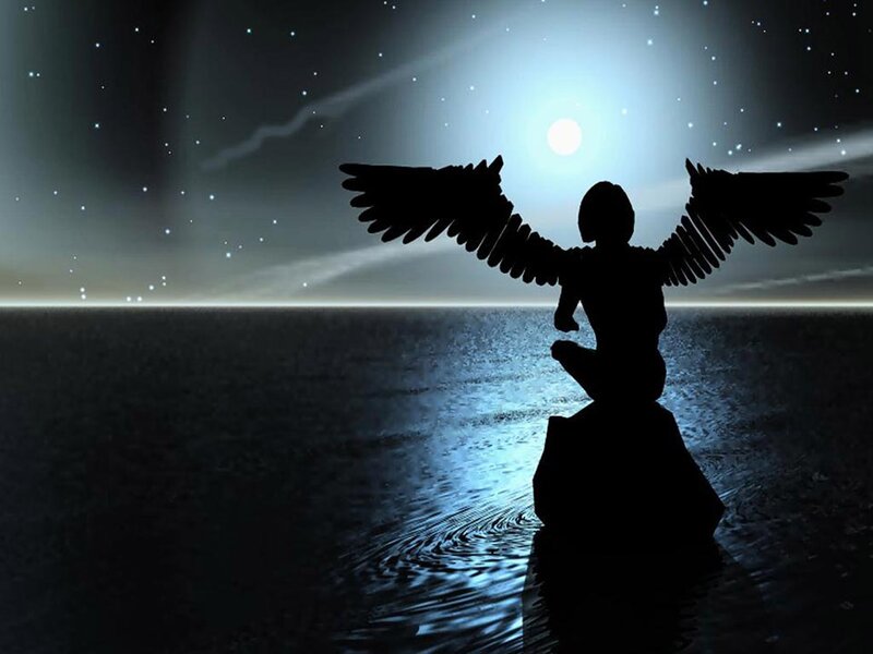 Silhouette of Angel — Black
