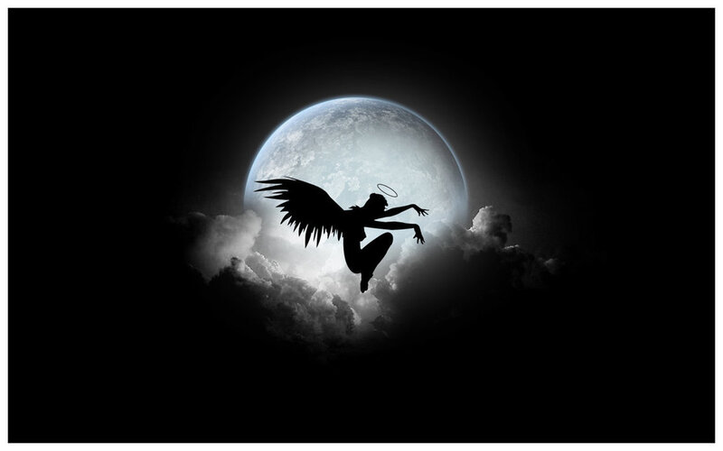 Silhouette of Angel Flying