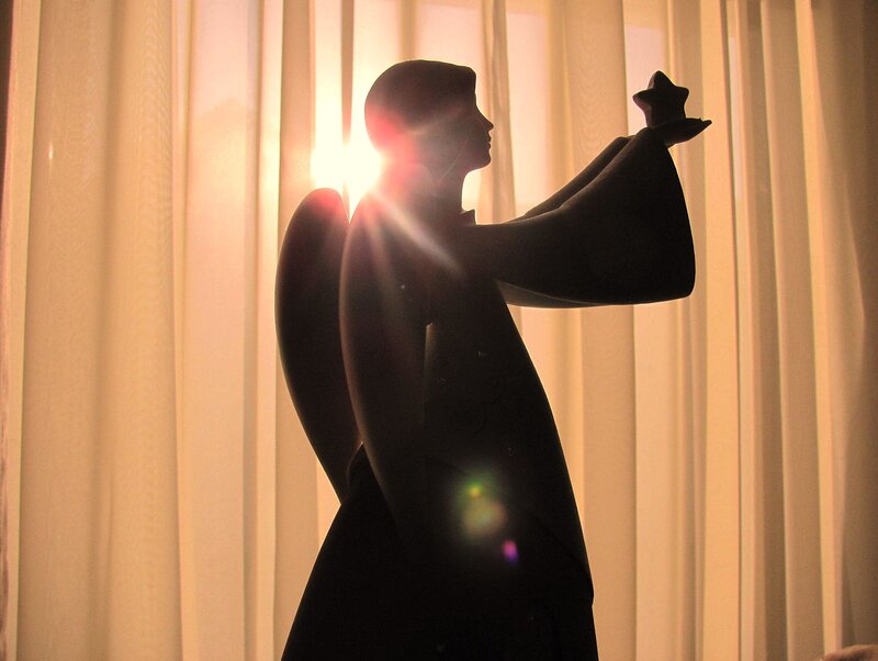 Silhouette of Angel Statue
