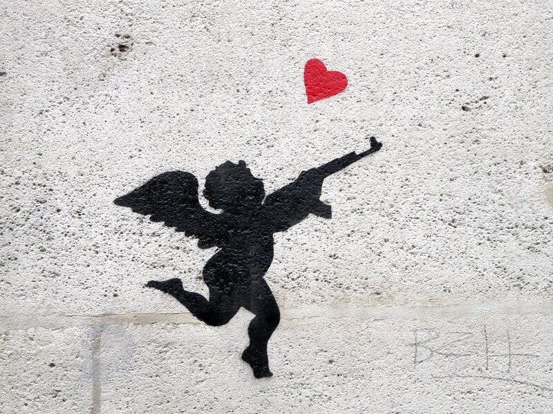Silhouette of Angel with Gun