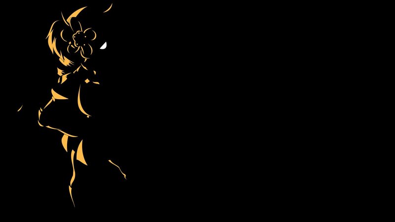 silhouette of anime character