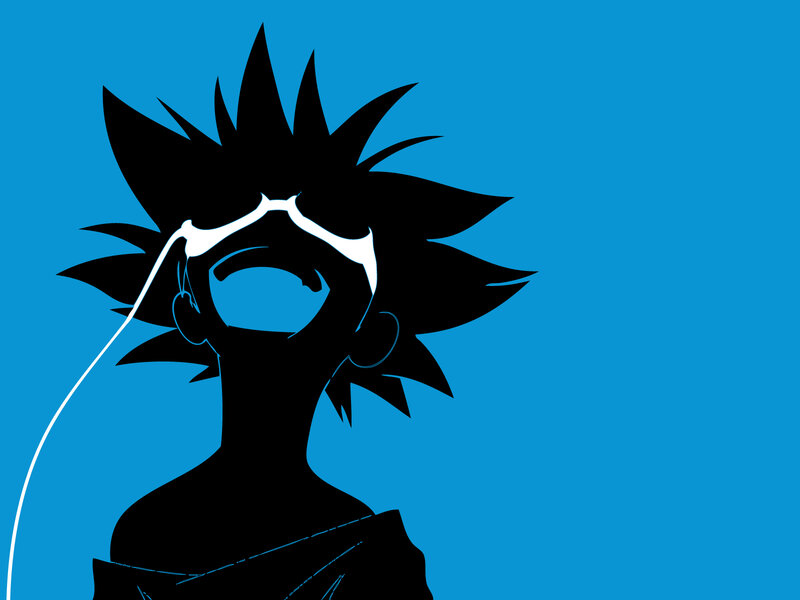 silhouette of anime character