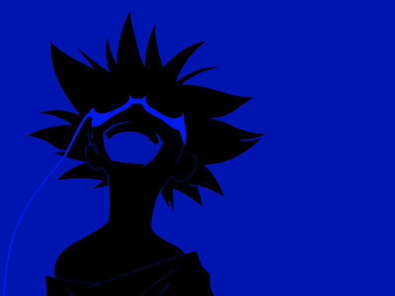 silhouette of anime character