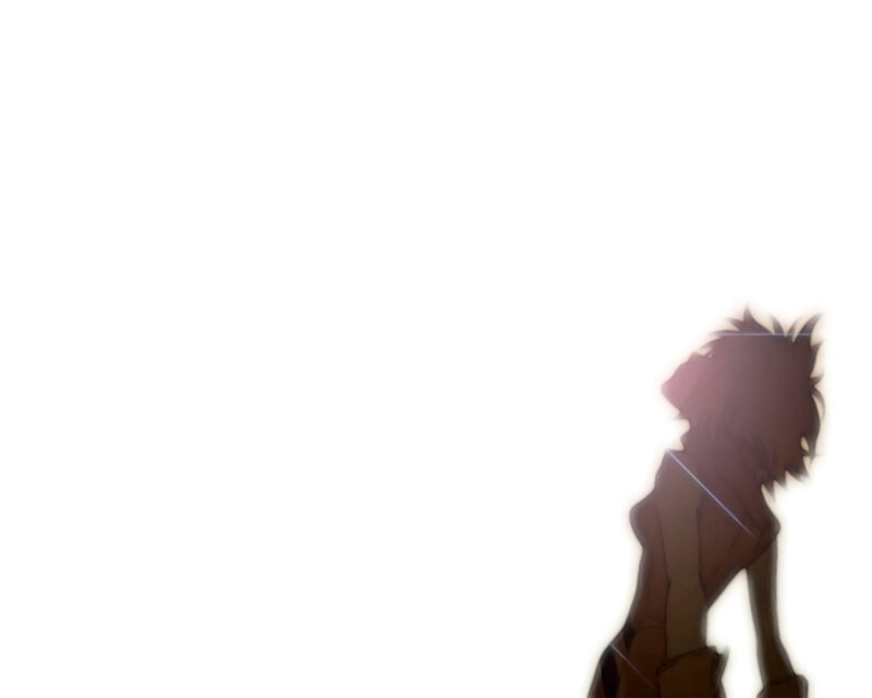 silhouette of anime character