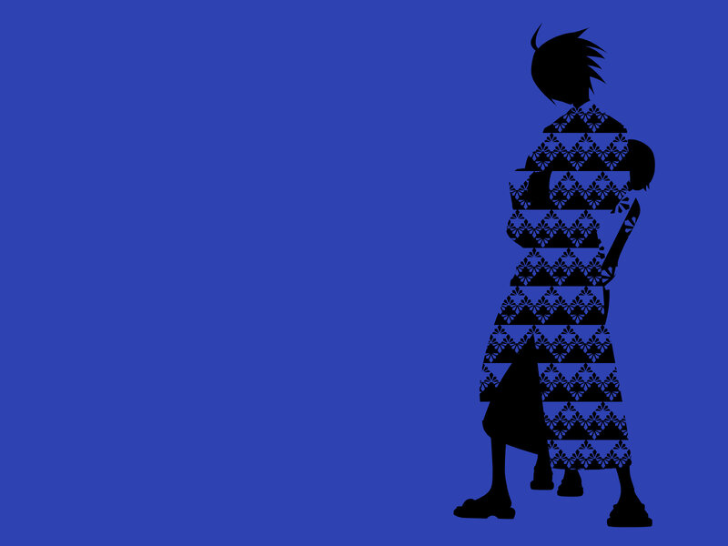 silhouette of anime character