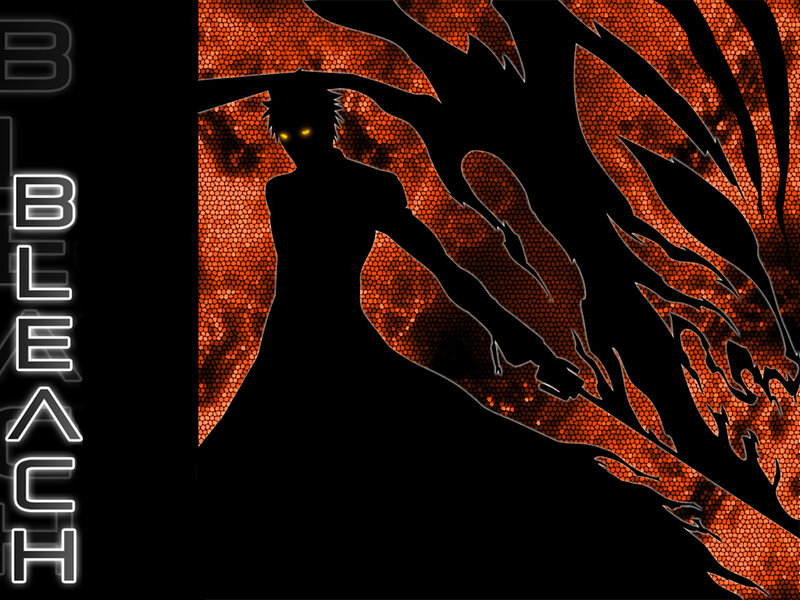 Silhouette of Anime Character — Black, Dramatic, Digital Art, Glowing Eyes