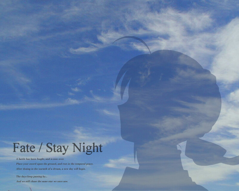 Silhouette of Anime Character — Blue, Serene, Afternoon
