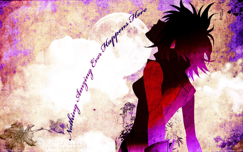 Silhouette of Anime Character — Purple, Dramatic