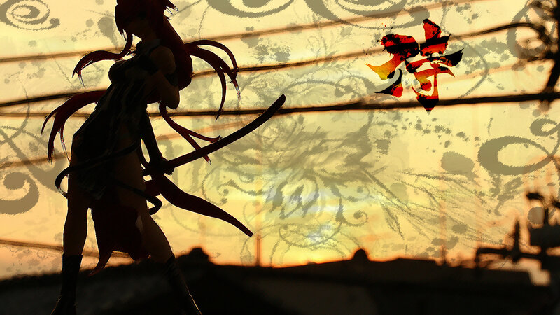 Silhouette of Anime Girl — Black