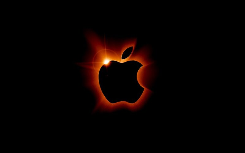 Silhouette of Apple Logo — Black, Dramatic