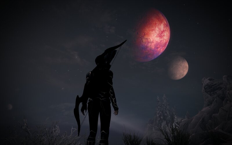 Silhouette of Archer — Black, Dramatic, Night