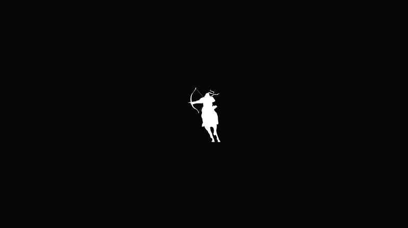 Silhouette of Archer on Horse — Black, Minimalist